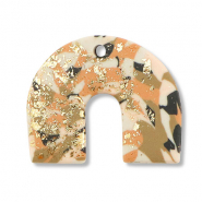 Polymer Anh&auml;nger Bogen Brown-pink-white-gold