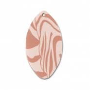 Polymer Anh&auml;nger Blatt Light peach pink-light brown