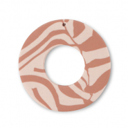 Polymer Anh&auml;nger Rund Light peach pink-light brown