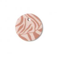 Polymer Anh&auml;nger Rund Light peach pink-light brown