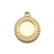 BY31® Stainless Steel - Rostfrei Stahl Anhänger mit Fassung für SS34 Flat Back Gold