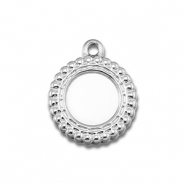 BY31® Stainless Steel - Rostfrei Stahl Anhänger mit Fassung für SS34 Flat Back Silver