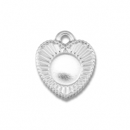 BY31® Stainless Steel - Rostfrei Stahl Anhänger mit Fassung für SS34 Flat Back Silver