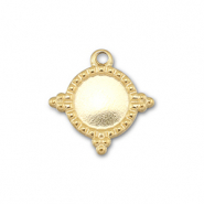 BY31® Stainless Steel - Rostfrei Stahl Anhänger mit Fassung für SS34 Flat Back Gold