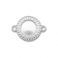 BY31® Stainless Steel - Rostfrei Stahl Zwischenstück mit Fassung für SS30 Flat Back Silver