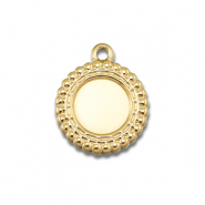 BY31® Stainless Steel - Rostfrei Stahl Anhänger mit Fassung für SS30 Flat Back Gold