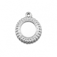 BY31® Stainless Steel - Rostfrei Stahl Anhänger mit Fassung für SS30 Flat Back Silver