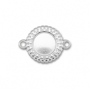 BY31® Stainless Steel - Rostfrei Stahl Zwischenstück mit Fassung für SS20 Flat Back Silver