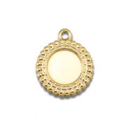 BY31® Stainless Steel - Rostfrei Stahl Anhänger mit Fassung für SS20 Flat Back Gold