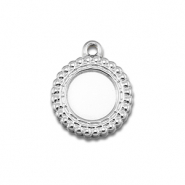 BY31® Stainless Steel - Rostfrei Stahl Anhänger mit Fassung für SS20 Flat Back Silver