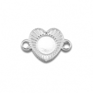 BY31® Stainless Steel - Rostfrei Stahl Zwischenstück mit Fassung für SS16 Flat Back Silver