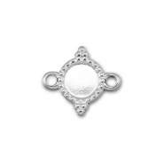 BY31® Stainless Steel - Rostfrei Stahl Zwischenstück mit Fassung für SS16 Flat Back Silver