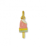 Metall Anh&auml;nger Ice Lolly Pink-yellow-gold