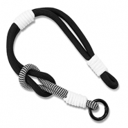 Trendy Segeltau-Handykette Black-white