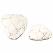 Perlen Keramik Herz Off white