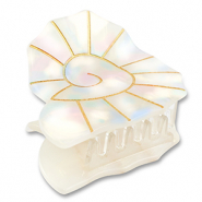 Haarschmuck Haarklemme Muschel White-gold