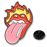 Anstecker Tongue-Out Pink-red-yellow