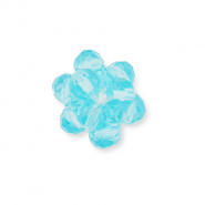 Top Facett Perlen Anhänger Blume Transparent blue