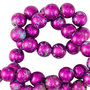 Perlen Keramik 8mm Metallic purple-blue