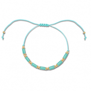 Trendy Armbänder Gemischte Perlen Turquoise-gold