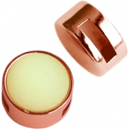 Metall Schieber DQ Cuoio mit Fassung f&uuml;r 12mm Cabochon Ros&eacute; gold
