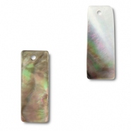 Muschel Anh&auml;nger Rechteck White (Naturliche Farbe Muschel)-brown