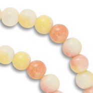 8 mm Glasperlen Pink-yellow-white