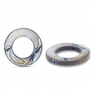 Muschel Perlen 20mm Rund Grey