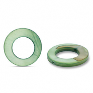 Muschel Perlen 20mm Rund Dark green