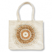 BY31® Strandtasche Off white-brown-gold