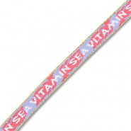BY31&reg; Schmuckband mit Text "Vitamin sea" Lavender-coral red-white-gold