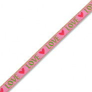 BY31&reg; Schmuckband mit Text "Love" Dark pink-green-red-gold