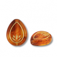 Acrylperlen Tropfenform Cognac brown-gold