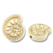 Acrylperlen Muschel Off white-gold