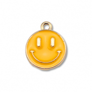 Metall Anh&auml;nger Enamel Smiley Gold-light orange