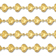 Stainless Steel - Rostfrei Stahl Schmuckzubehör Gliederkette Herz Gold