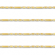 Stainless Steel - Rostfrei Stahl Schmuckzubeh&ouml;r Gliederkette Flach Gold