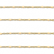 Stainless Steel - Rostfrei Stahl Schmuckzubeh&ouml;r Gliederkette 1mm Gold-nude peach