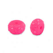 Resin Perlen Rondell 6mm Neon pink
