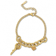 Armb&auml;nder aus Stainless Steel - Rostfreiem Stahl Schl&uuml;ssel Gold