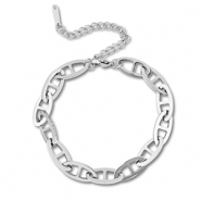 Gliederarmb&auml;nder aus Stainless Steel - Rostfreiem Stahl Oval Silver