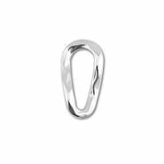 Stainless Steel - Rostfrei Stahl Schmuckzubehör Zwischenstück Oval Silver