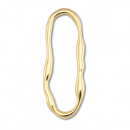 Stainless Steel - Rostfrei Stahl Schmuckzubehör Zwischenstück Oval Gold