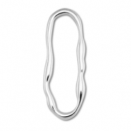 Stainless Steel - Rostfrei Stahl Schmuckzubehör Zwischenstück Oval Silver