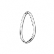 Stainless Steel - Rostfrei Stahl Schmuckzubehör Zwischenstück Oval Silver