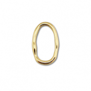 Stainless Steel - Rostfrei Stahl Schmuckzubehör Zwischenstück Oval Gold