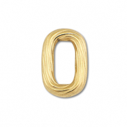 Stainless Steel - Rostfrei Stahl Schmuckzubehör Zwischenstück Oval Gold