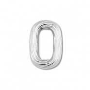 Stainless Steel - Rostfrei Stahl Schmuckzubehör Zwischenstück Oval Silver