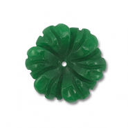Naturstein Perlen Quarz Blume Dark green