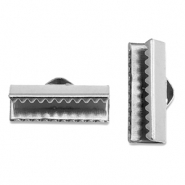 Stainless Steel - Rostfrei Stahl Schmuckzubeh&ouml;r Lintklemme 16mm Silver